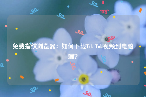 免费指纹浏览器：如何下载Tik Tok视频到电脑端？